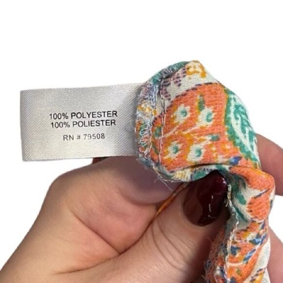 CYNTHIA ROWLEY- Blue and Orange Medallion Print Boho Tunic Top, Plus Size 1X - Picture 8 of 12